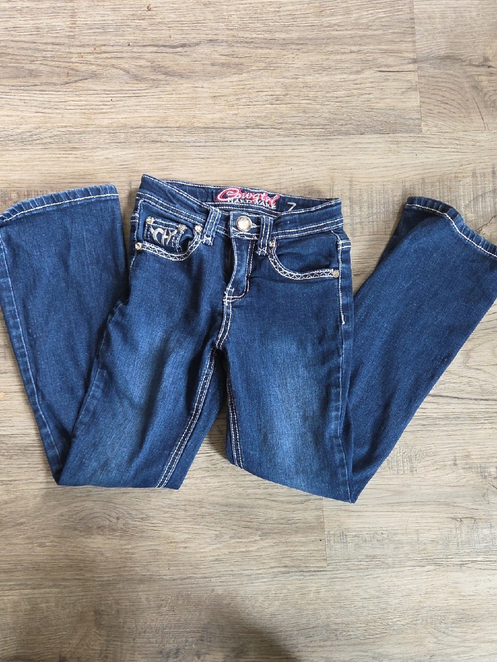 Cowgirl Hardware Dark Blue Bootcut Jeans